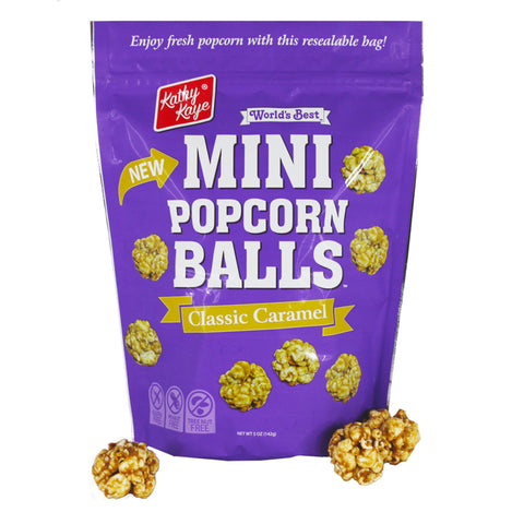 Caramel Mini Popcorn Balls - 6 Count Case